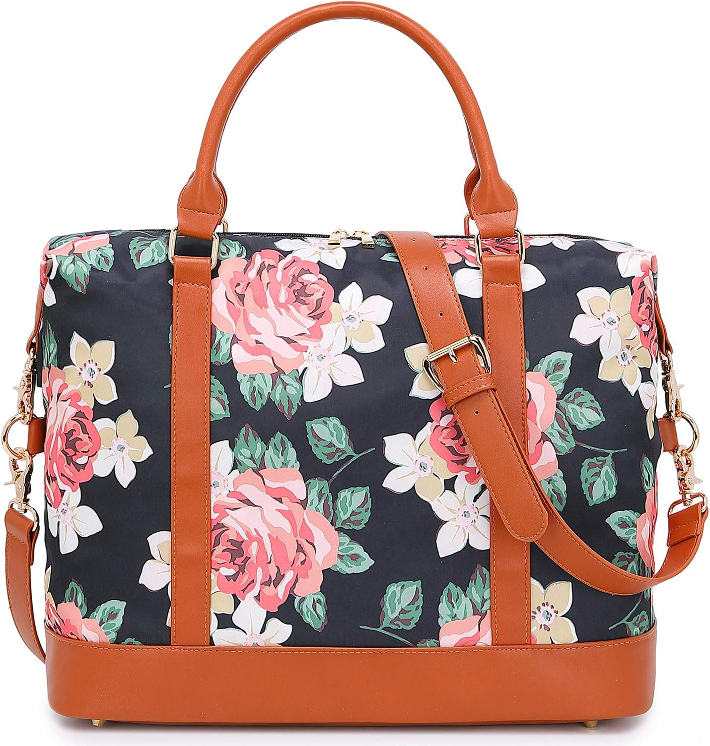 leather weekender bag with trolley sleeve