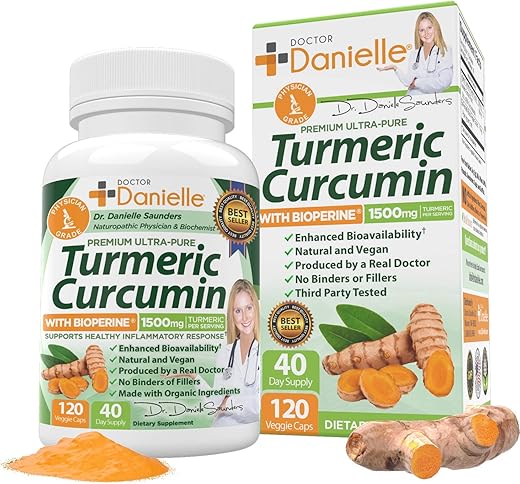 Doctor Danielle Turmeric Curcumin （クルクミン）with BioPerine 1500mg 120 粒