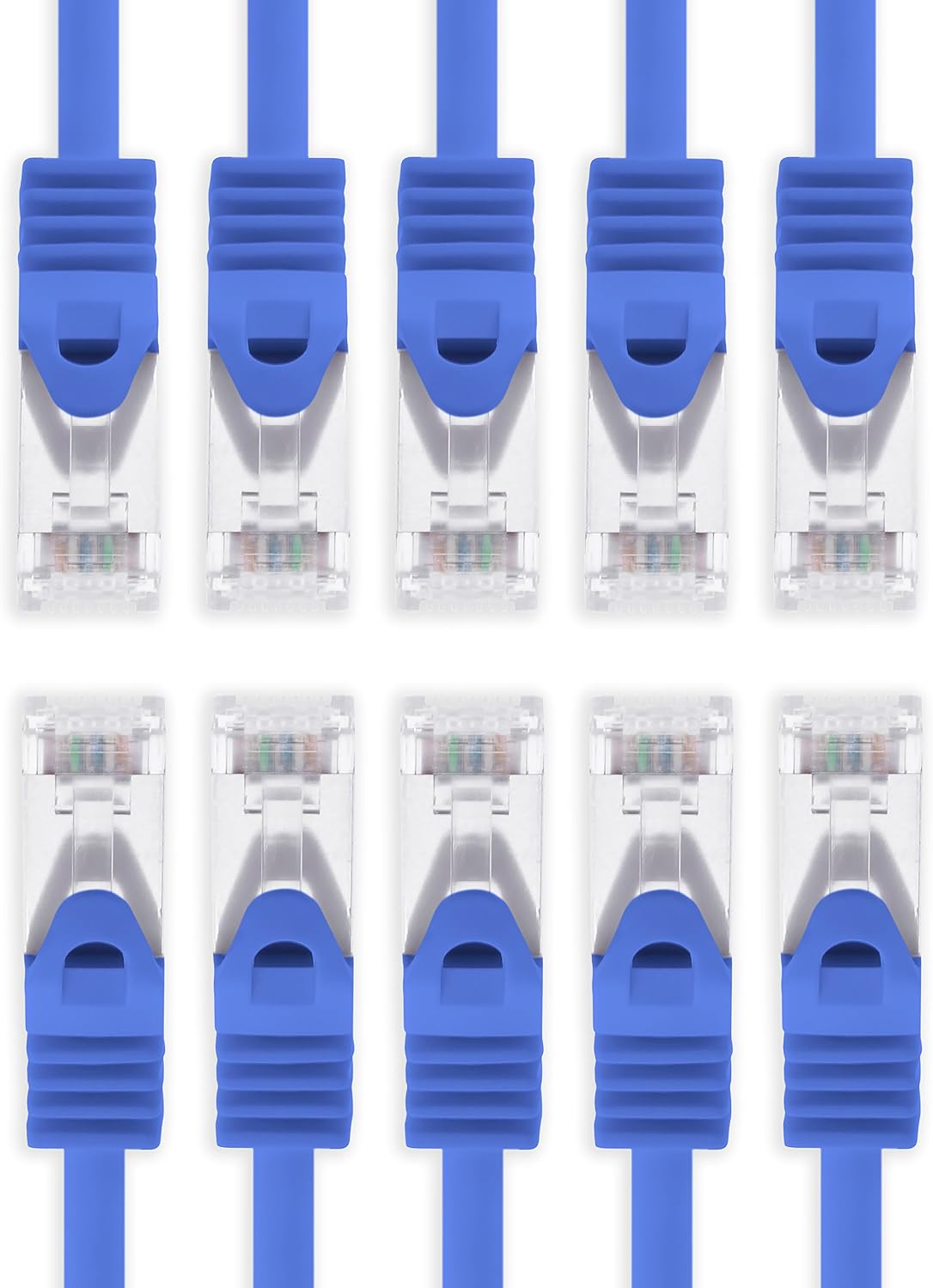 1aTTack.de 0.5m, blue, 10 pieces CAT.7 network cable Sftp (raw cable) patch cable (SET) 10000Mbit/s