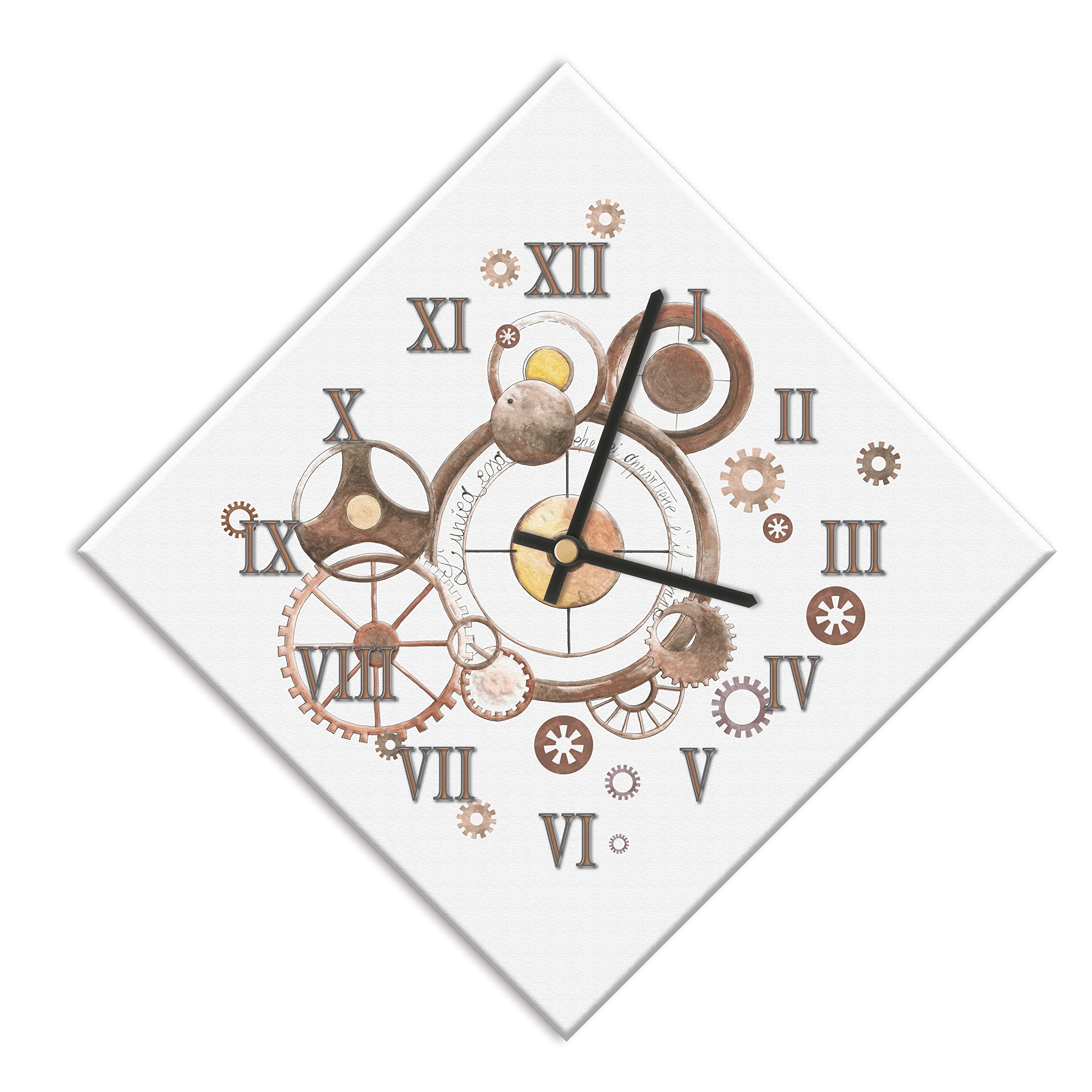 Mareli Wall Clock Covered with Printed Paper - Suitable for Living Room, Kitchen, Office - Silent Mechanism