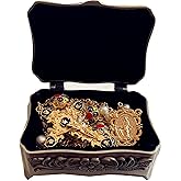 elegantmedical handmade Ladder to Heaven pearl & Enamel Beads Catholic Rosary crucifix Necklace box GOLD