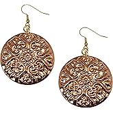Victorian Night Copper Disc Earrings
