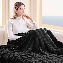NEWCOSPLAY Throw Blanket for Couch Black Super Soft