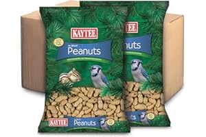 Kaytee Whole Peanuts in Shell for Cardinals, Blue Jays, Woodpeckers and Other Outside Wild Birds, Two 5 Pound Bags
