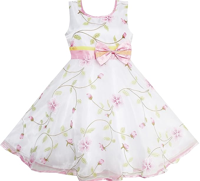 Sunboree Mädchen Kleid Rosa Rose Hochzeit Festzug
