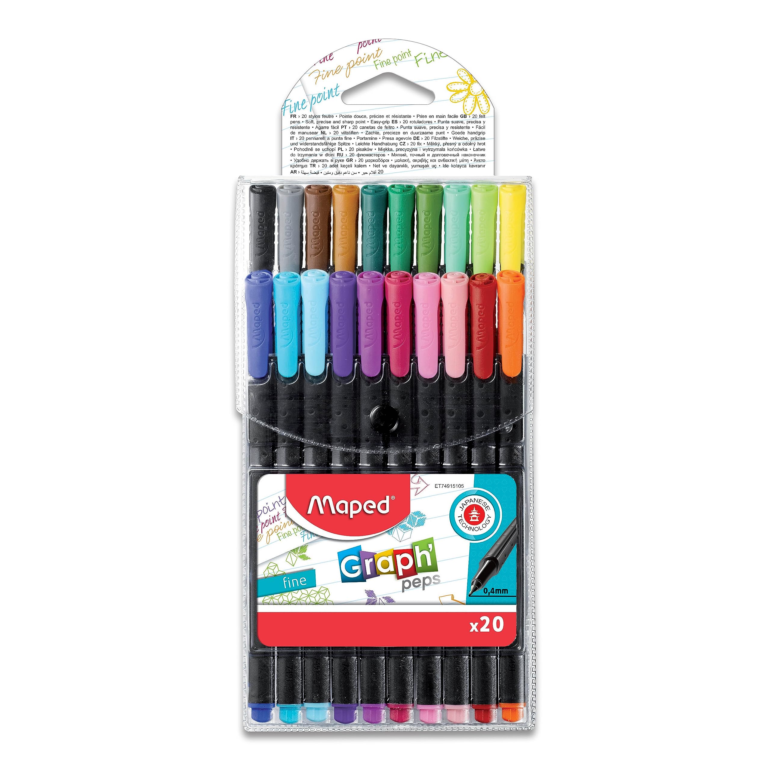 Maped Graph'Peps Fineliner Pens (Pack of 20 in Assorted Colours) — image 1