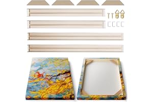 ART 4pcs DIY Wooden Canvas Stretcher Bars Canvas Frame Kit for Gallery Wraps – Sturdy Solid Wood Bars for Oil Paintings, Gallery, Posters, Diamond Painting, Home Studio Wall Decor