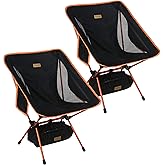 TREKOLOGY YIZI GO Portable Camping Chairs 2Pack - Compact Ultralight Folding Backpacking Chairs, Small Collapsible Foldable P