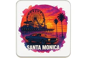 Santa Monica, California USA Acrylic Fridge Magnet – Cute Handmade Gift, Clear, Travel Souvenir