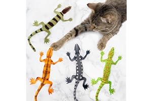 CiyvoLyeen Lizard Catnip Toys Chew Bite Resistant Toys for Indoor Cats Boredom Relief Teeth Cleaning Interactive Funny Cute Kitten Cat Lover Gifts Christmas Birthday Presents Set of 4