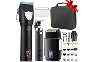 Lanumi Professional Hair Clippers Electric Razor Shavers Men 3 Piece Set Rechargeable Clippers and Trimmers Beard Trimmer Barber Kit with Travel Case Clippers for Hair Cutting Gifts for him