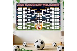 2026 Soccer Cup Schedule Background Banner, 180x110cm/70.86x43.3 Inch Soccer Cup Backdrop Poster Flag Wall Chart Decoration F