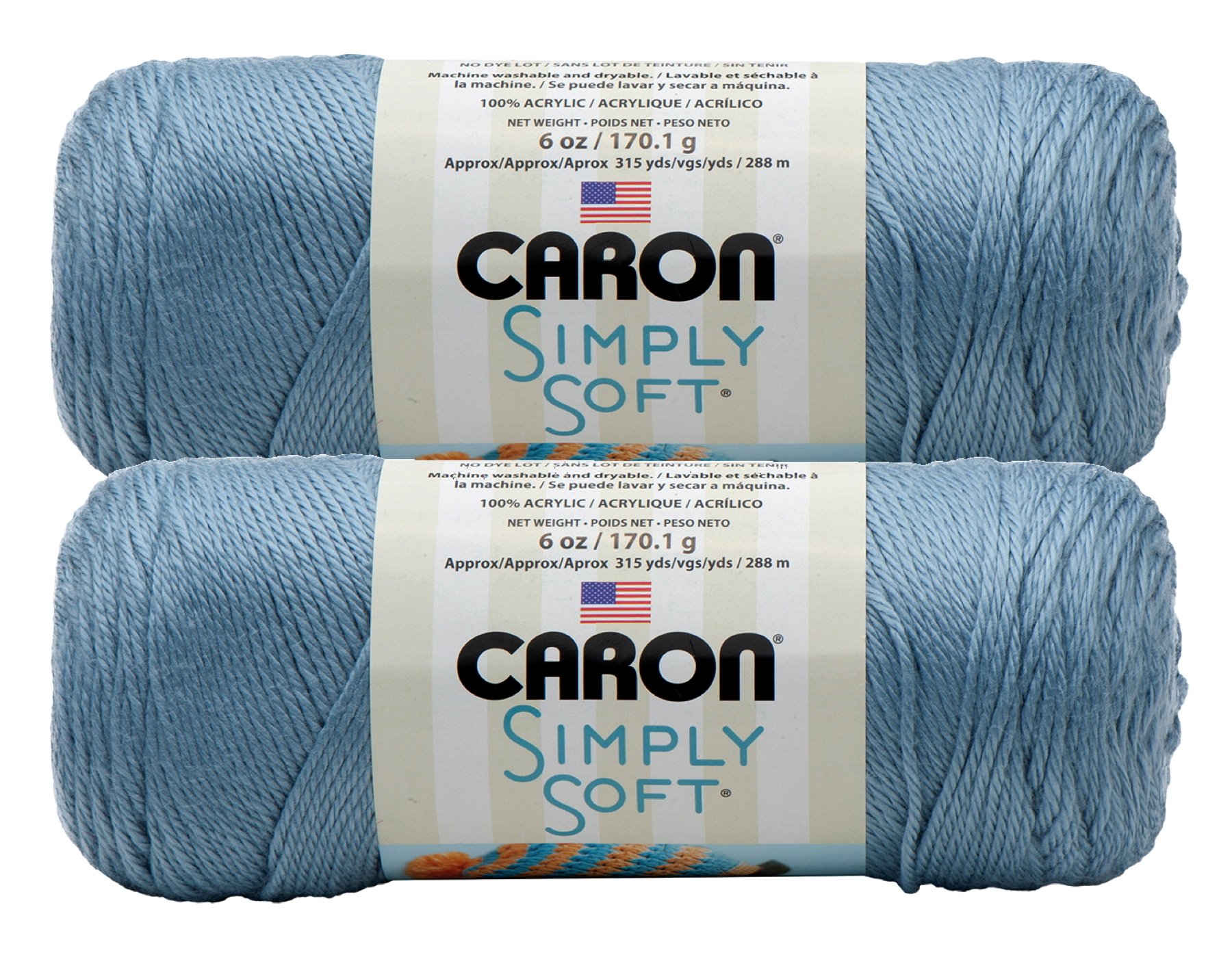 Bulk Buy: Caron Simply Soft Yarn Solids (2-pack) (Light Country Blue)