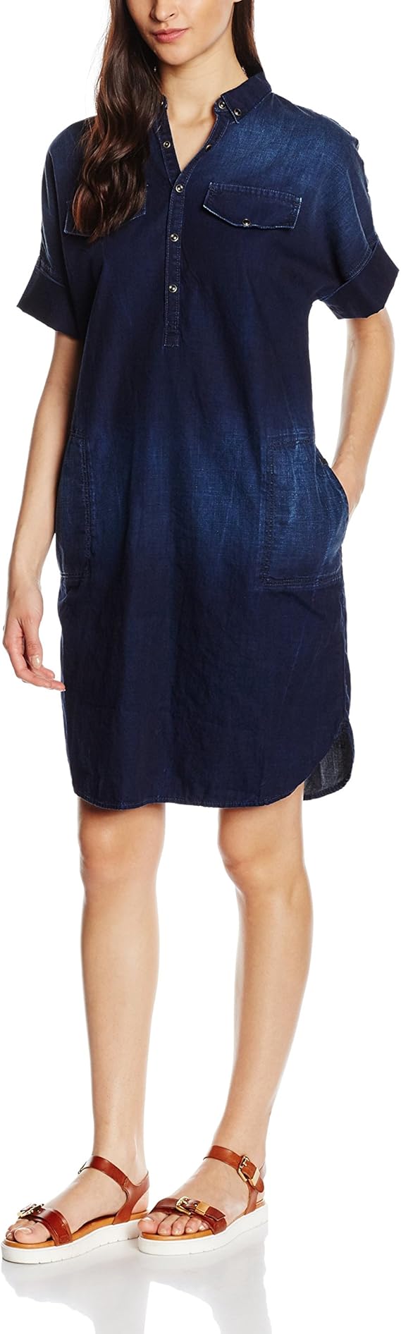 Marc O'Polo Denim Damen Kleid 647916726013, Gr. Small, Mehrfarbig