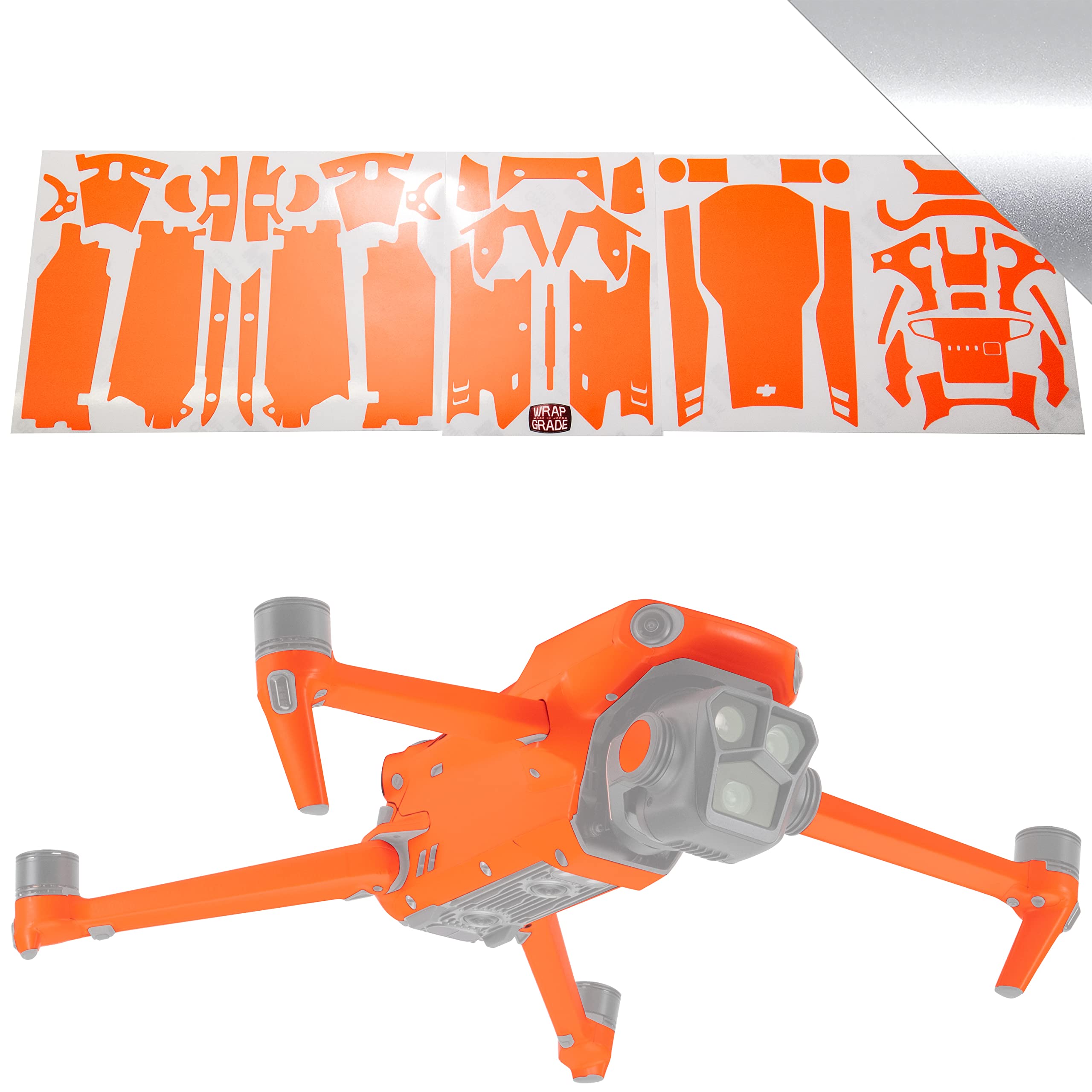 Skin Stickers Compatible with DJI Mavic 3 Pro Full Wrap (AIRFORCE SILVER)