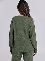 ANRABESS Women's Fuzzy Fleece Pajama Sets 2 Piece