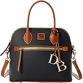 Dooney & Bourke Women's Domed Satchel in Pebble Grain Leather, Large Handbag with Adjustable Detachable Shoulder Strap