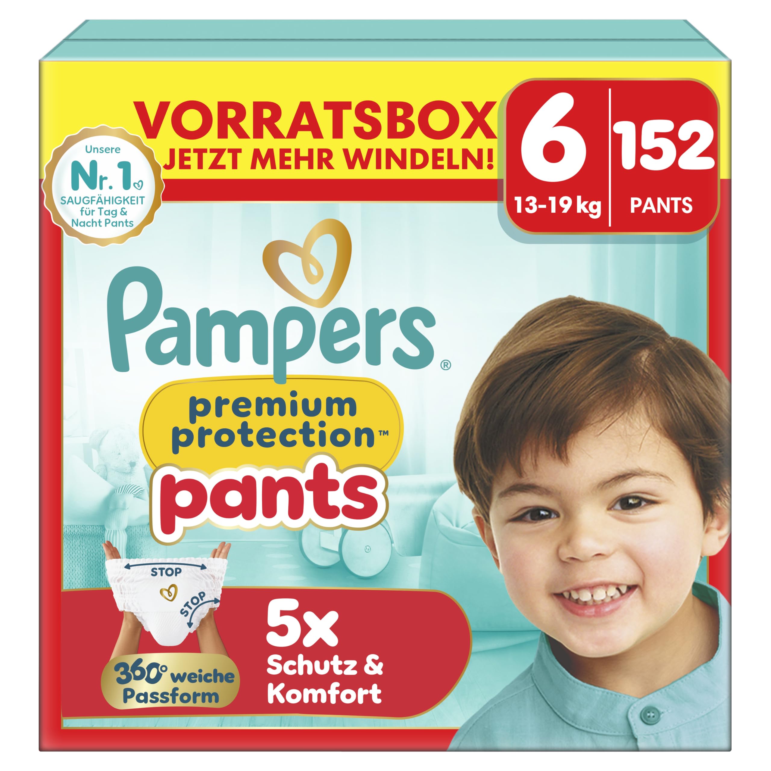 Pampers Premium Protection Pants Gr.6 Extra Large 13-19kg Vorratsbox - 152 Stück