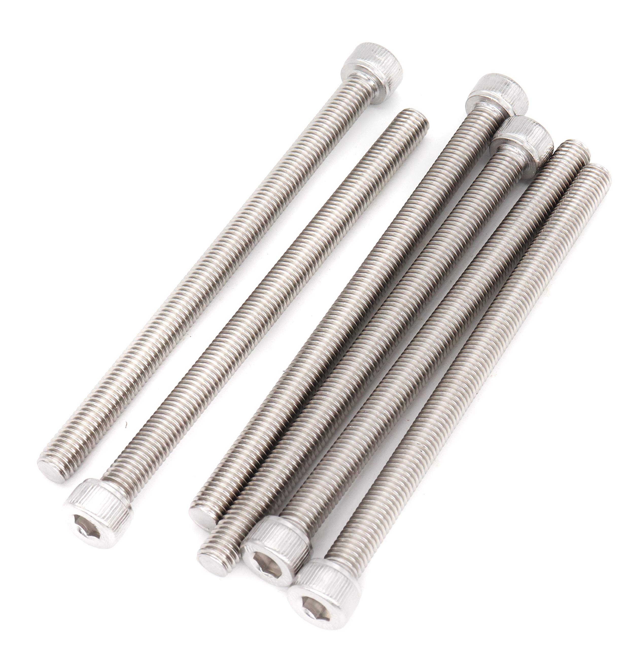 binifiMux 6pcs M8 x 120mm Full Thread 304 Stainless Steel Hex Socket Cap Bolt Screw