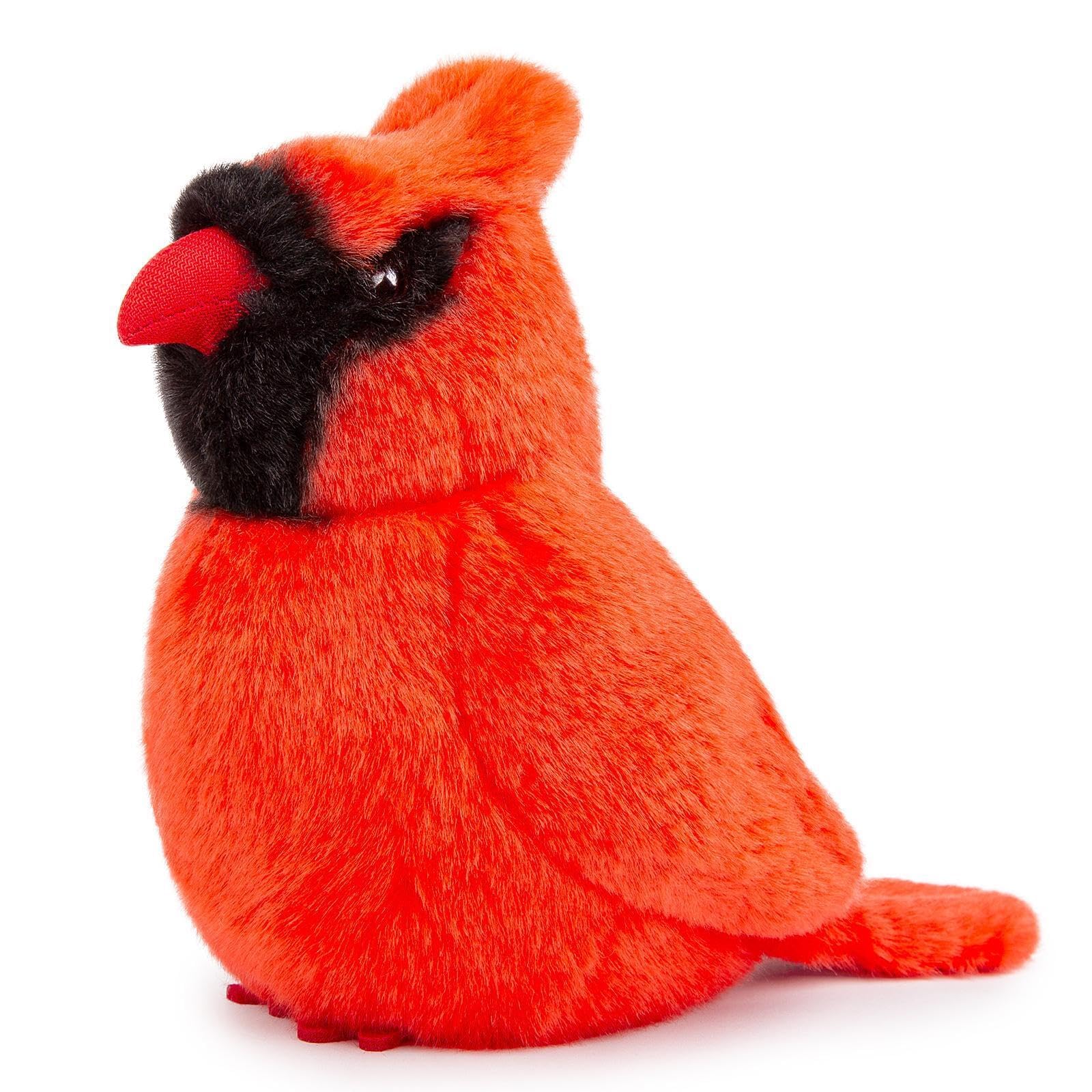 Lilizzhoumax North American Cardinal Plush Toy 14cm/5” Cute Realistic Stuffed Animal Wild Cardinal Bird Plush Toy Super Soft Home Decoration Gift for Kids Bird Collection