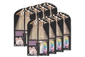 KEEGH Dance Costume Bags Garment Bag 40 Inch Hanging Clothes for Dance Competitions, with 3 Medium Clear Zipper Pockets for D