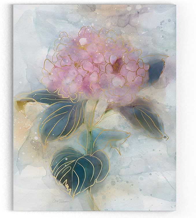 Stained Glass Hyrandgea Gallery Wrapped Canvas Wall Art