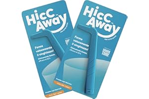 HICCAWAY Hiccup Straw - Stops Hiccups Naturally & Fast - As Seen On Shark Tank - Clinically Proven Relief for All Ages, Children & Adults - Safe, Lightweight, & Reusable (Blue, 2 Pack)