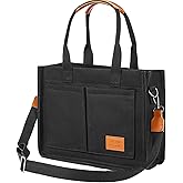 Canvas Tote Bag for Women, Large Laptop Travel Tote Handbag Totes with Crossbody Shoulder Teachers Reusable Grocery Bags