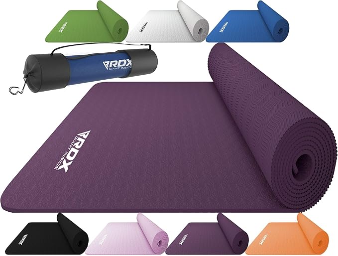RDX Yoga Mat TPE 6mm Thick with Straps and Carry bag, REACH ROHS