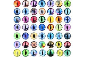 22mm Dragon Eyes, 100 Pcs Round Glass Eyes Animals Crochet Eyes for Clay Doll Making Craft DIY Findings Jewelry Making, Multi