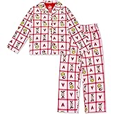 The Grinch Pajamas 2-Piece Matching Set - Soft Kids Christmas PJs Loungewear Button Down Coat, Boys Girls - Official Product