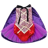 IBTOM CASTLE Baby Girls Sequin Backless Romper Tulle Dress with Cloak Witch Sister Costume Halloween Fancy Dress