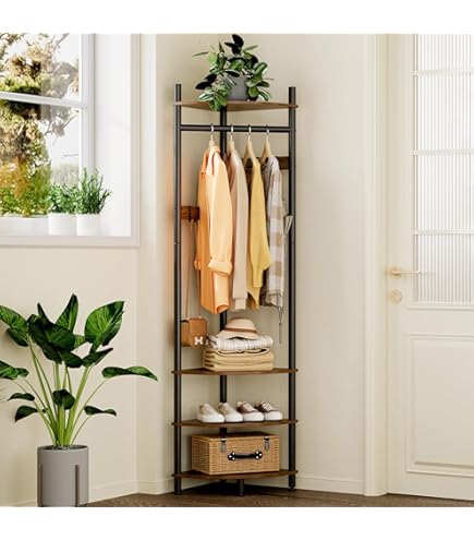 Amazon.com: ZHBHYZ corner coat rack,corner clothing rack with 6
