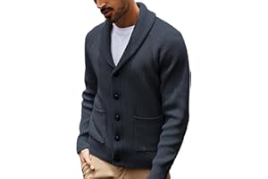 PJ PAUL JONES Mens Shawl Collar Cardigan Sweaters Knit Textured Sweater Button Down Cardigans