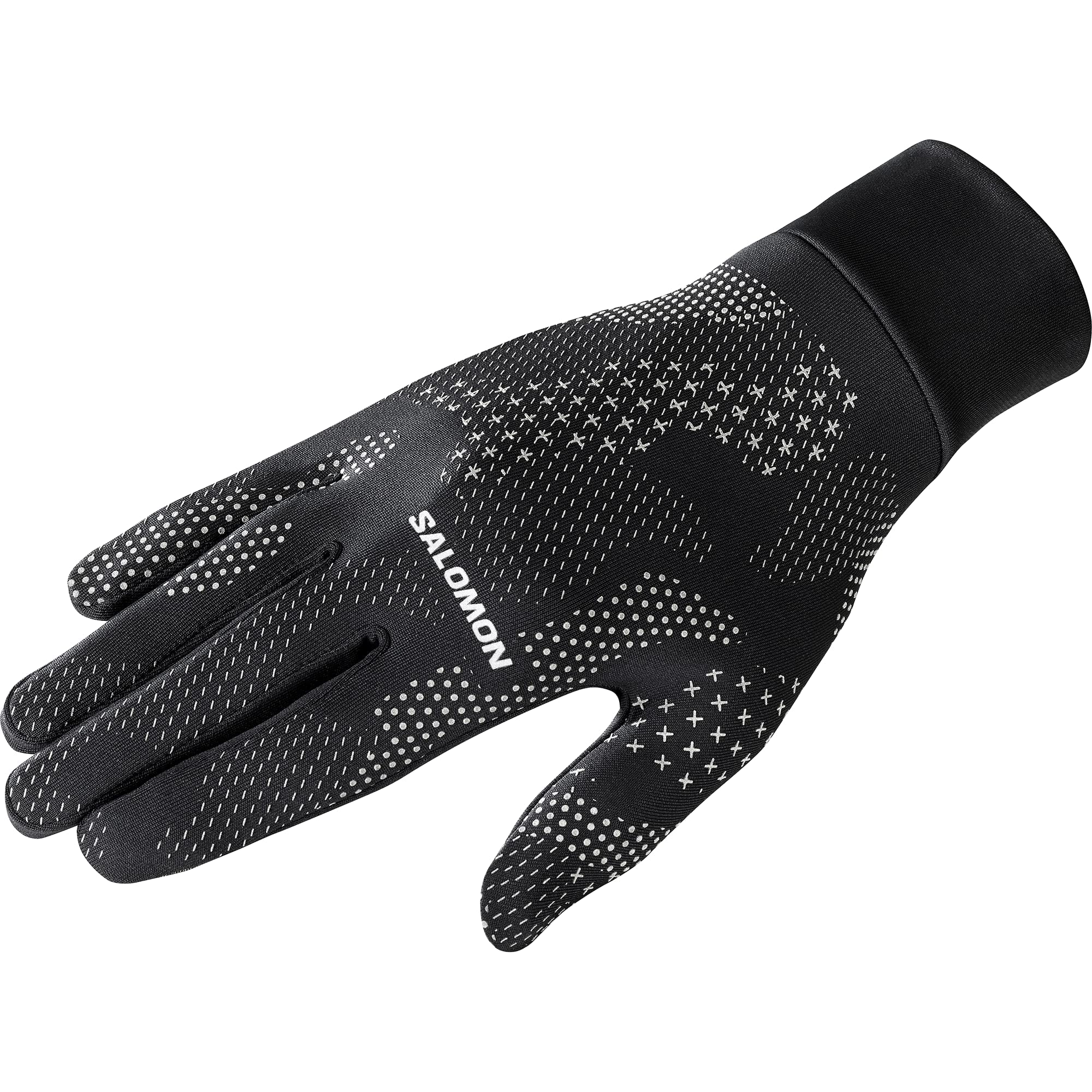 Salomon Cross Warm Unisex Gloves, Convenience, Breathable warmth, Overall smart design, Deep Black, AO, Reflective Silver, S