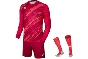 KELME Soccer Goalkeeper Jersey Pro Set Uniform - Padded Goalkeeper Shirt Shorts Socks - Men's Goalie Jersey Adults Kids