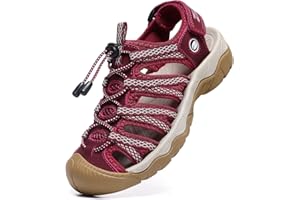 ziitop Womens Hiking Sandals Closed Toe Summer Outdoor Adventurous Beach Sandals Lace Adjustable Double Buckle Water Shoes