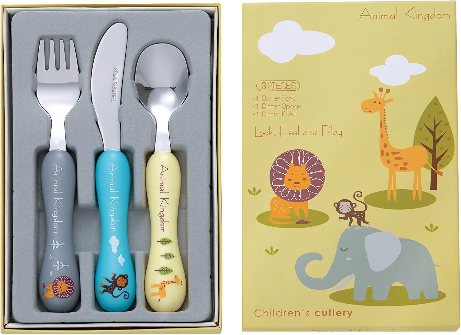 Bon Animal Kingdom 3-Piece Children's Cutlery Set/Kids Cutlery, Knife/Fork/Spoon - Image 3