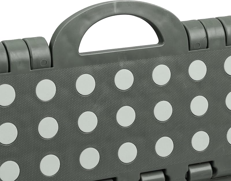 Sgabello Pieghevole L, da Bagno o Campeggio, per Bambini, Fino a 150 kg, Plastica, H 30 cm, Grigio Chiaro