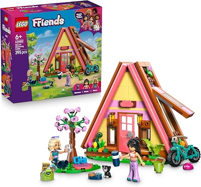 Friends Glampinghütte in freier Natur - Miniatur Spielhaus mit 2 Minifiguren, Katzenfigur & Zubehör inkl. Betten & Essen - Kinderzimmer Deko - Geschenk für Mädchen ab 6 Jahren - 42682