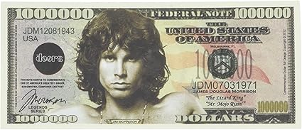 Amazon Com Set Of 100 Jim Morrison The Doors Million Dollar Bill Toys Games