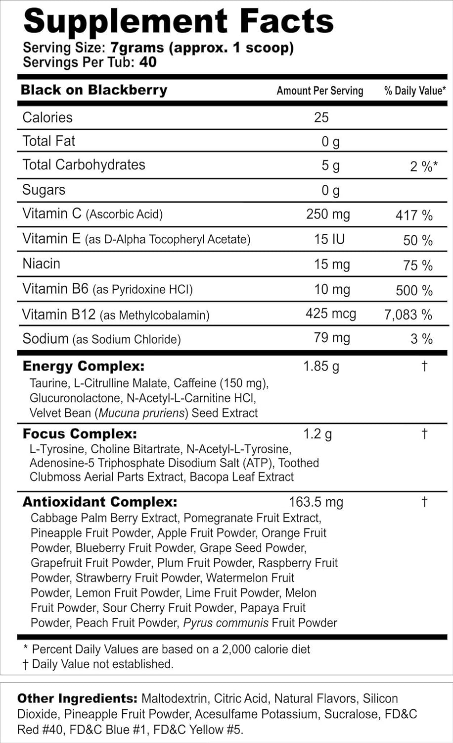 Amazon Com G Fuel Black On Blackberry Tub 40 Servings Elite