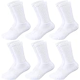 Kids Crew Socks Boys Cushioned Athletic Socks Girls Cotton Dress Sock Sports School Uniform Youth 6 Pairs
