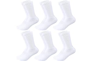 COZIWILL SOCKS Kids Crew Socks Boys Cushioned Athletic Socks Girls Cotton Dress Sock Sports School Uniform Youth 6 Pairs