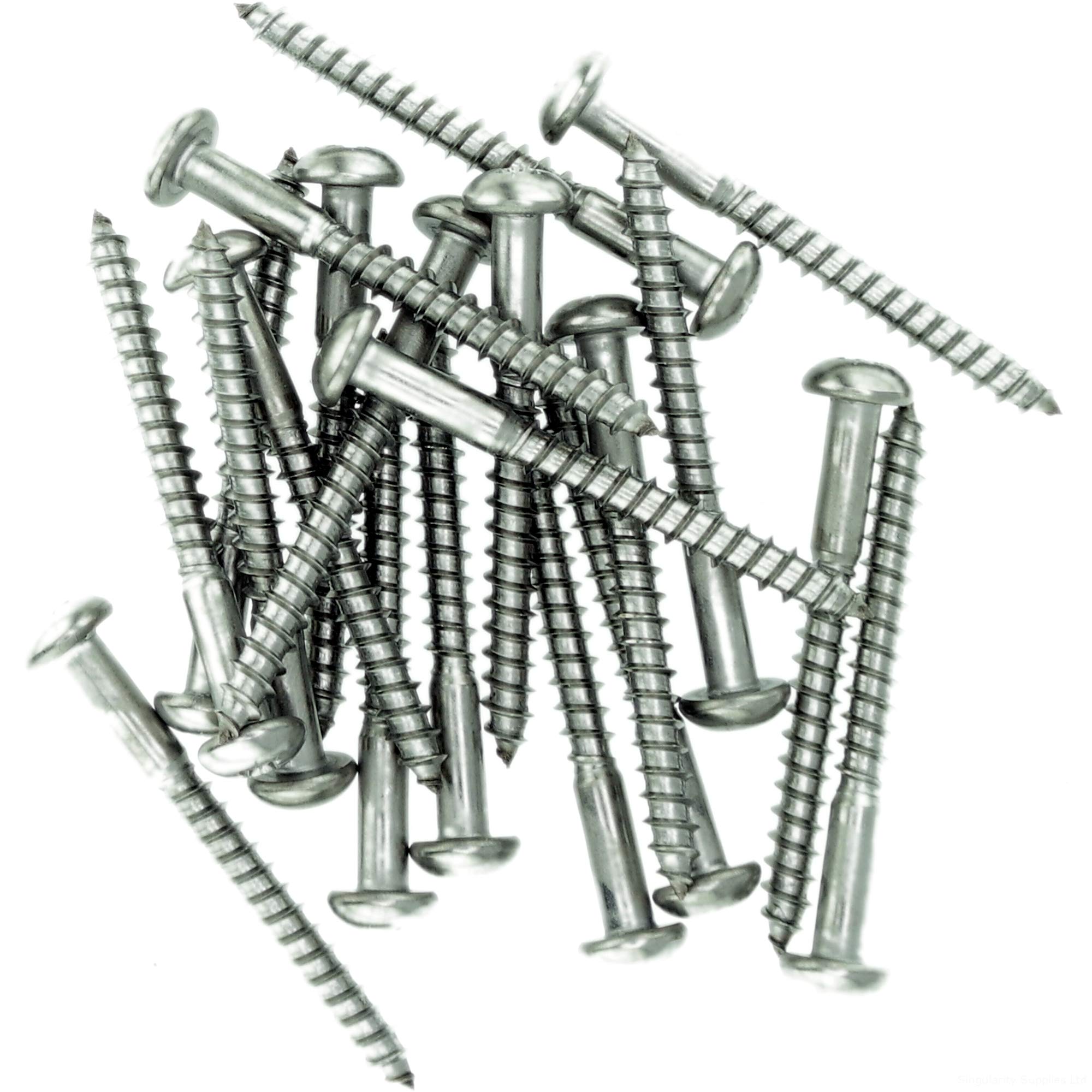 No.9 x 0.98 (4.5mm x 25mm) Pozi Pan Wood Screw - Stainless Steel (A2) (Pack of 20)