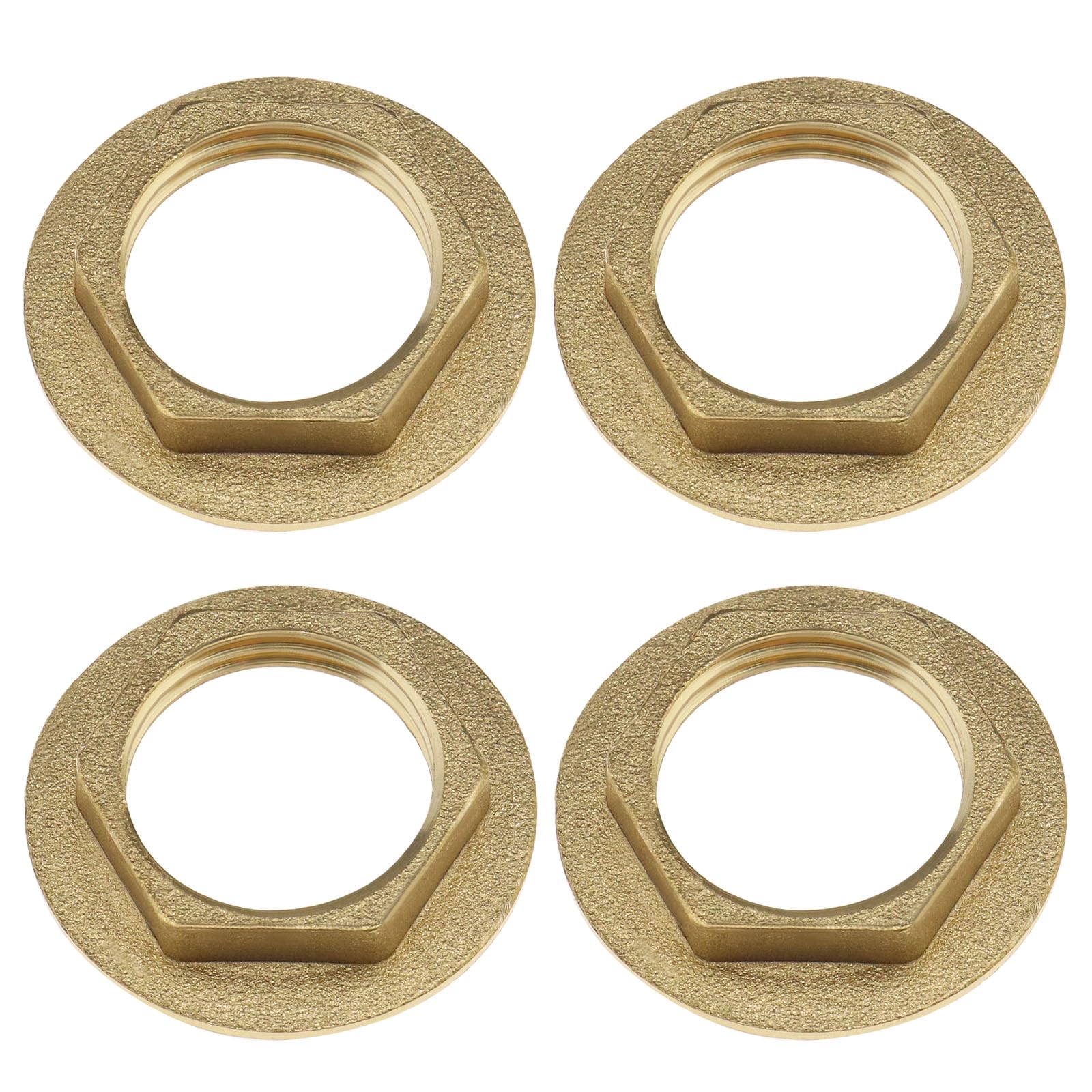 The Lord of the Tools 4PCS 1/2 Inch BSP Flanged Back Nut Brass Tap Plumbing Fitting Nut for Bathroom Basin Taps Plumbing Fittings Accessories Hardware