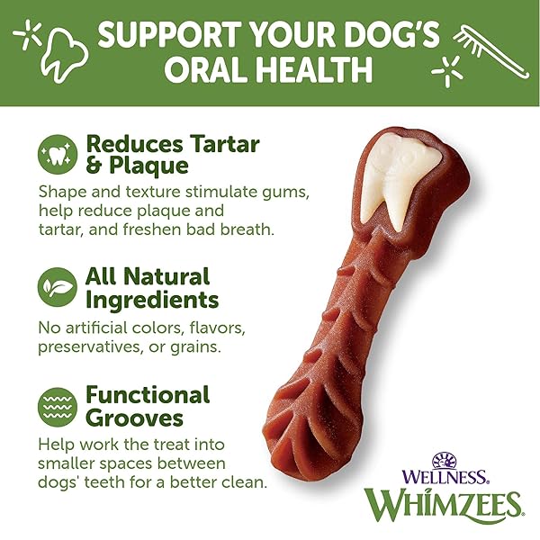 WHIMZEES WELLNESS VARIETY PACK DOG DENTAL TREATS, NATURAL CHEWS, MEDIUM SIZE, (28 COUNT)