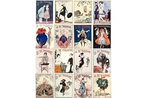 PAPER MOON MEDIA Vintage Printed Art Deco"La Vie Parisienne" Reproduction Magazine Covers Images Collage Sheet #109 Scrapbooking, Decoupage, Labels, Card Making, Crafts
