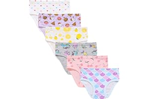 Slenily Little Girls' Soft Cotton Underwear Kids Cool Breathable Comfort Panty Briefs Toddler Undies(Pack of 6)