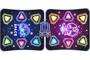 PAFOLO 2-Player Electronic LED Light Dance Mat, Music Dance Toy with 5 Modes, Develops Hand-Eye Coordination, Challenge Game for Single or Double Players, Christmas Dance Mat Toy for Boys & Girls Ages 3-12
